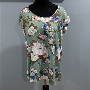 DR2 flowy tunic floral top sz L